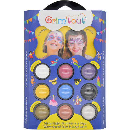 grim'tout schminkset 9 kleuren - eenhoorn