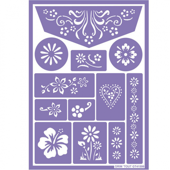 grim'tout schminkstencil bloemen