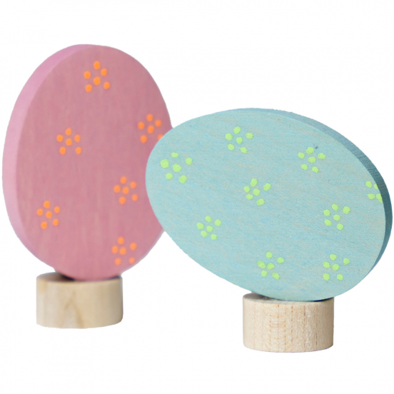 grimm's decoratie figuur paaseieren - floral duo - 2st