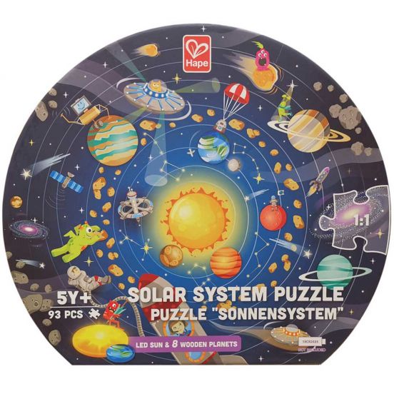 hape puzzel met zonnestelsel lamp - 93st
