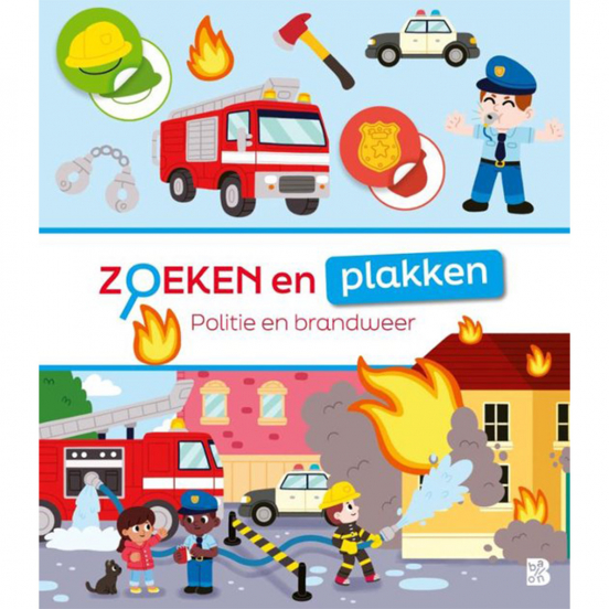 uitgeverij ballon zoeken en plakken - politie en brandweer