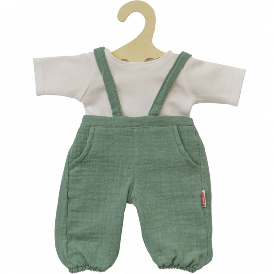heless poppenkleding tuinbroek met t-shirt - saliegroen - 35 cm