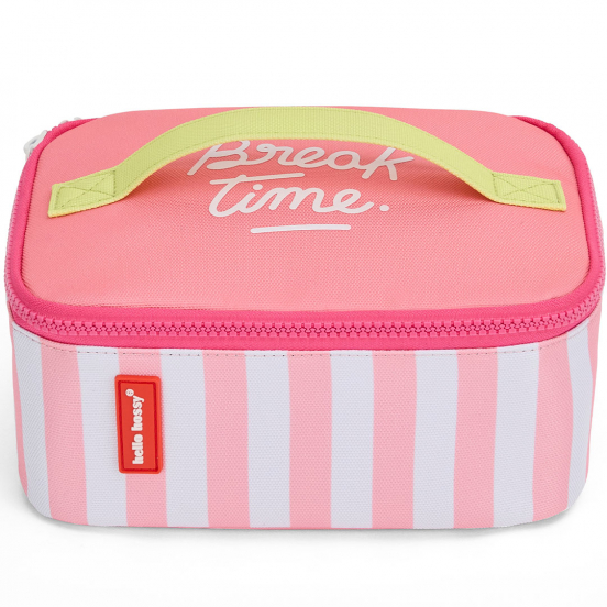 hello hossy lunchtas pink stripes