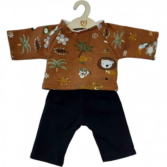 hollie poppenkleding broek en shirt - safari - 34 cm