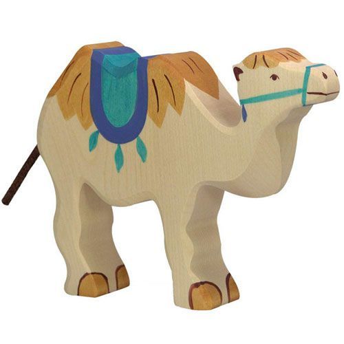 holztiger kameel met zadel 18 cm 