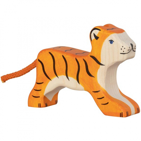 holztiger tijger lopend - 10 cm