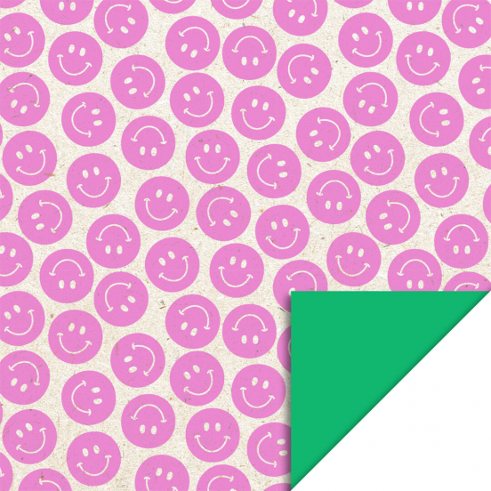 house of products inpakpapier biet smiley - bright pink green - 3 m