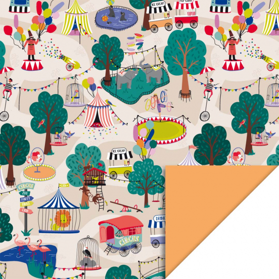 house of products inpakpapier circus - orange - 3 m