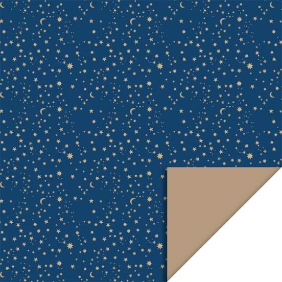 house of products inpakpapier galaxy foil gold blue - taupe - 3 m