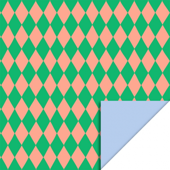 house of products inpakpapier harlequin green salmon - light blue - 3 m  