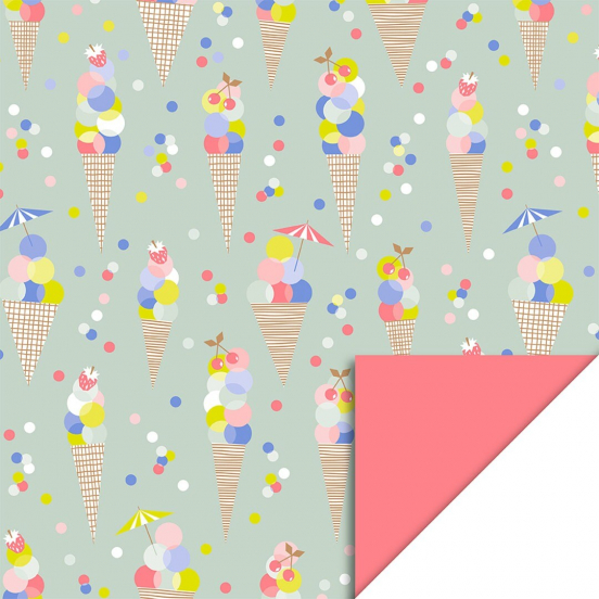 house of products inpakpapier ice confetti - bright salmon - 3 m