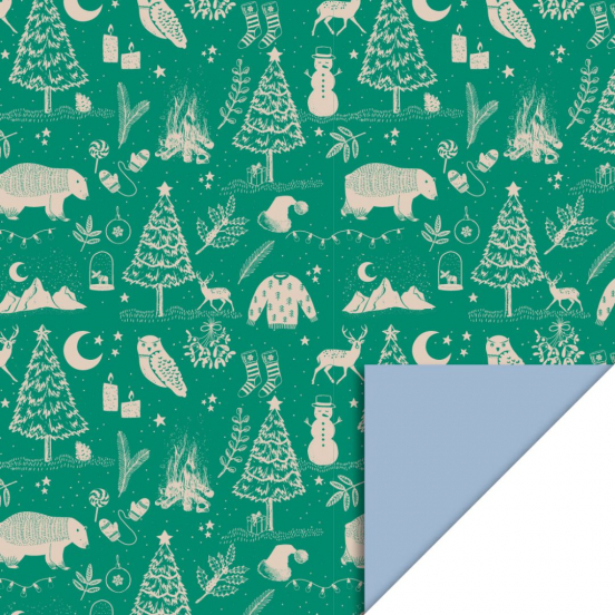 house of products inpakpapier kerst vintage green - 3 m 