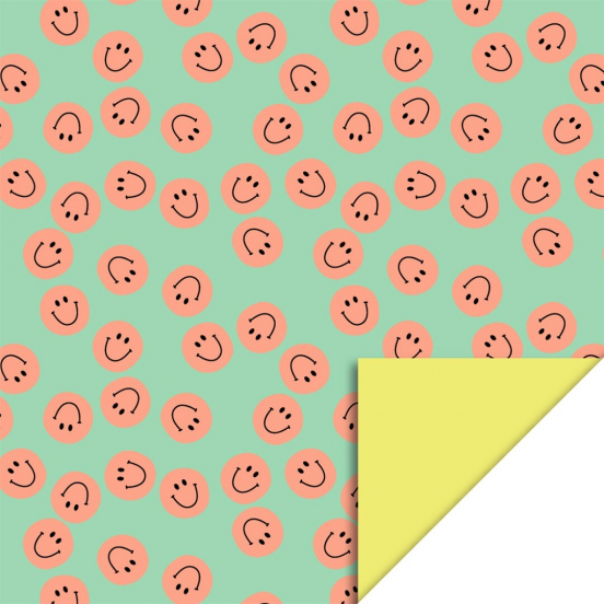 house of products inpakpapier smile mint - yellow - 3 m  