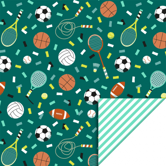 house of products inpakpapier sports - stripe mint - 3 m