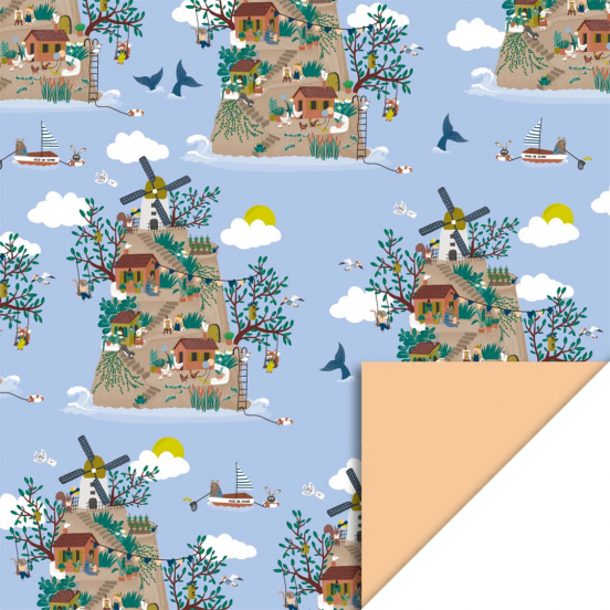 house of products inpakpapier world - peach - 3 m