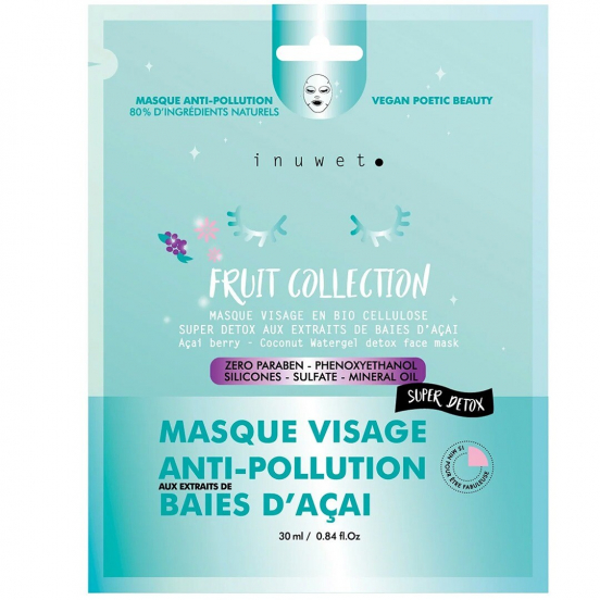 inuwet gezichtsmasker anti pollution detox fruit collection - acai berries
