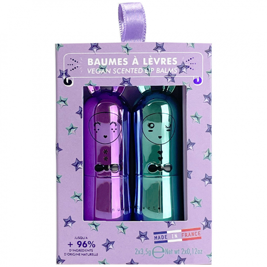 inuwet lippenbalsem giftset duo - ruban violet