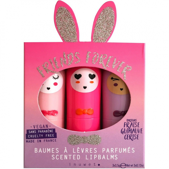 inuwet lippenbalsem giftset trio - fushia