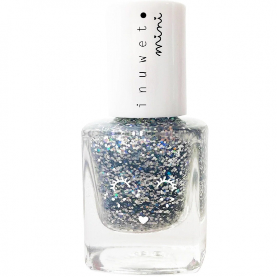inuwet nagellak glitter silver - vanilla