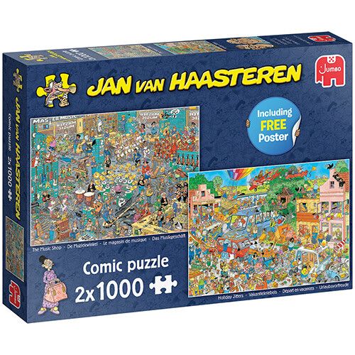 jan van haasteren puzzel muziekwinkel en vakantiekriebels - 2x 1000st