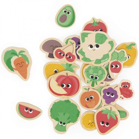 janod magneten groente en fruit - 24st