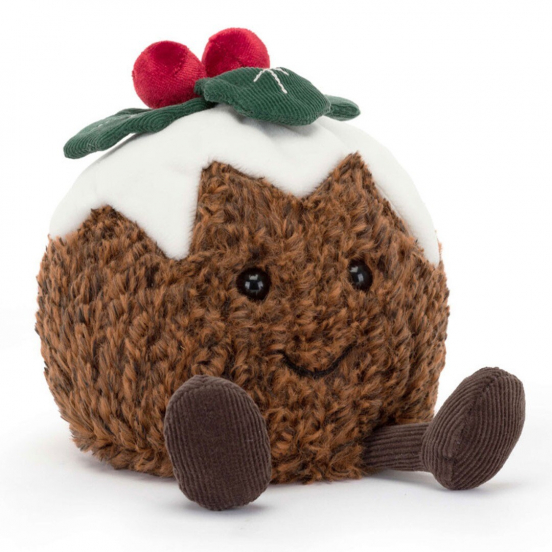 jellycat amuseables knuffelpudding - 14 cm 