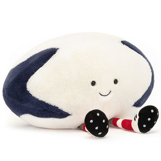 jellycat amuseables knuffel rugbybal - 29 cm
