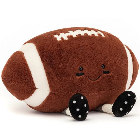 jellycat amuseables knuffelbal rugby - 28 cm