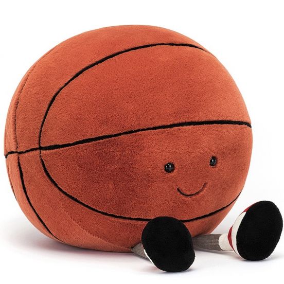 jellycat amuseables knuffelbasketbal - 25 cm