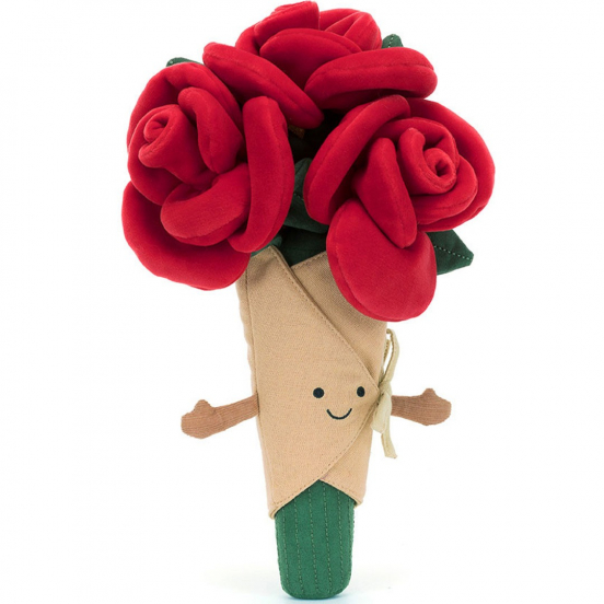 jellycat amuseables knuffelboeket rozen - 30 cm