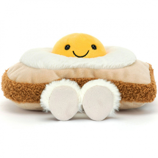 jellycat amuseables knuffelei op brood - 16 cm