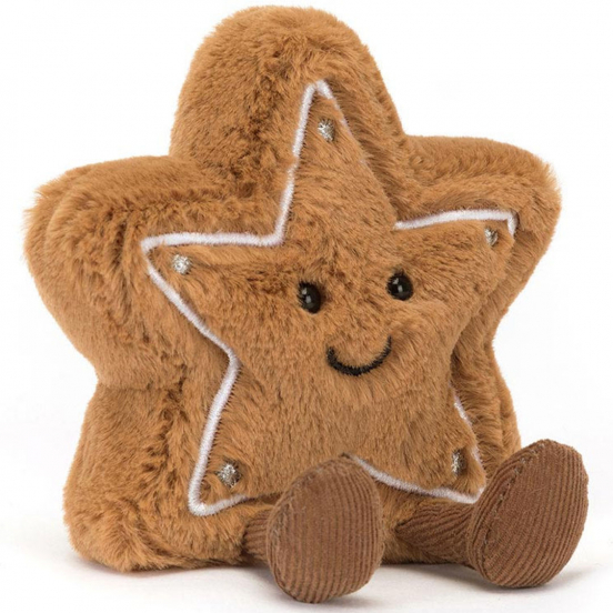jellycat amuseables knuffelkoekje ster - 13 cm