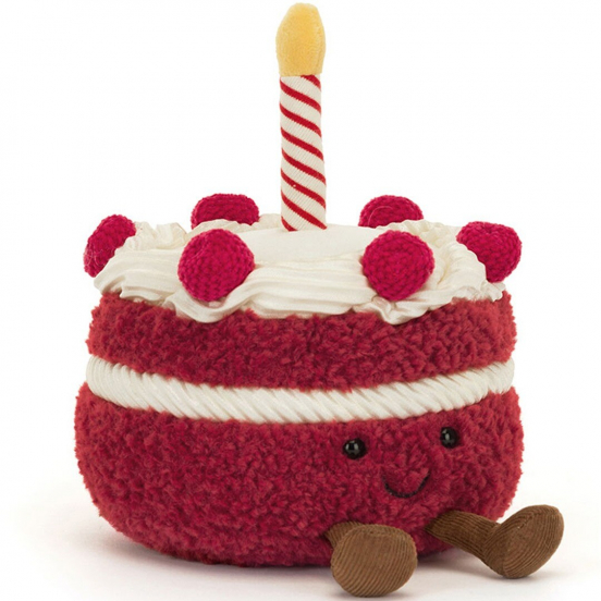 jellycat amuseables gâteau en peluche cheri - 16 cm