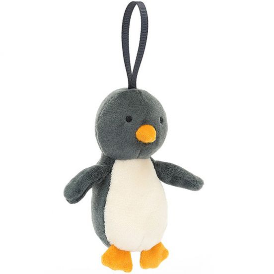 jellycat festive folly kersthanger pinguïn - 10 cm