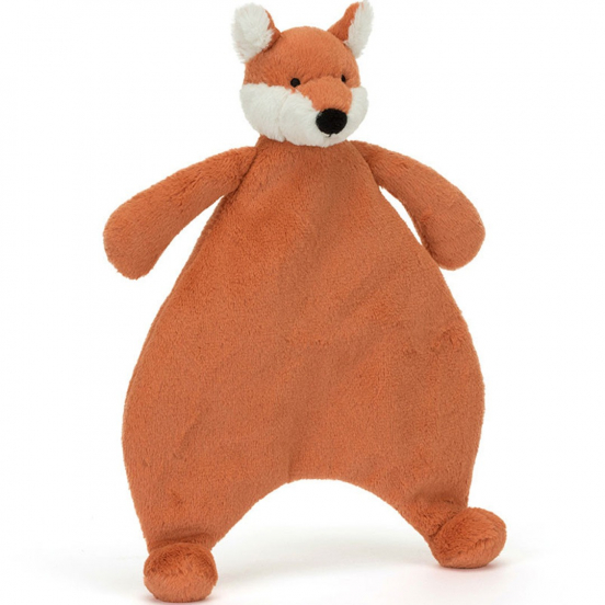jellycat knuffeldoek bashful vos - 27 cm 
