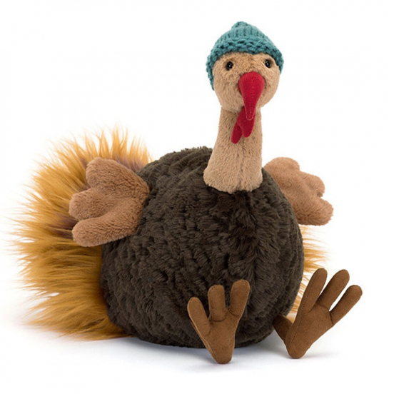 jellycat knuffelkalkoen theo - 29 cm 