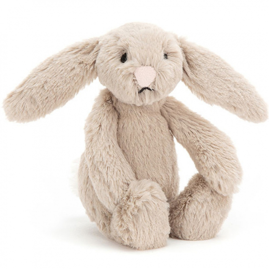 jellycat knuffelkonijn bashful bunny baby beige - tiny - 13 cm