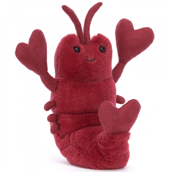 jellycat knuffelkreeft love me lobster- 16 cm 