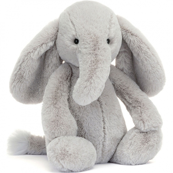 jellycat knuffelolifant bashful luxe elephant thuddeus - 31 cm