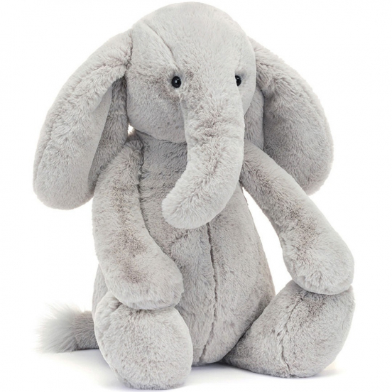 jellycat knuffelolifant bashful luxe elephant thuddeus - 51 cm