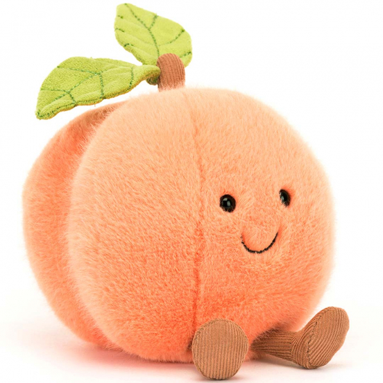 jellycat knuffelperzik amuseables - 14 cm