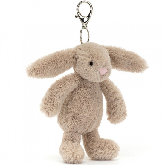 jellycat sleutelhanger konijn bashful beige - 17 cm