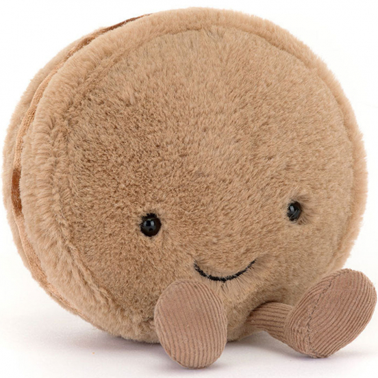 jellycat amuseables knuffelmacaron chocola - 12 cm