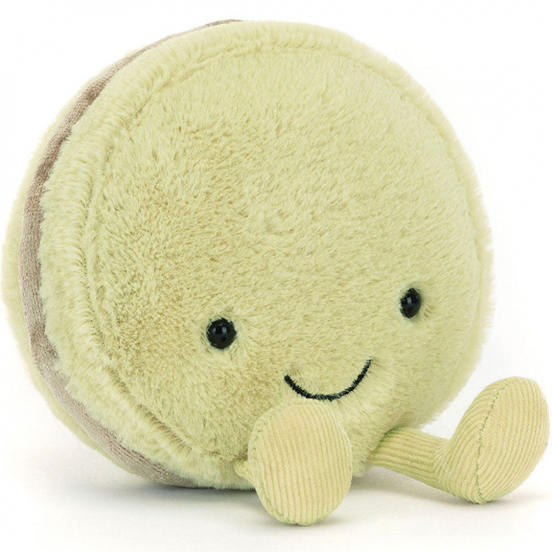 jellycat amuseables knuffelmacaron pistache - 12 cm