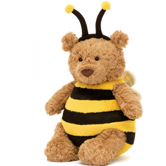 jellycat knuffelbeer bartholomew bumblebee - 26 cm