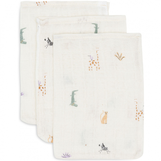 jollein hydrofiele washandjes jungle jambo - 3st