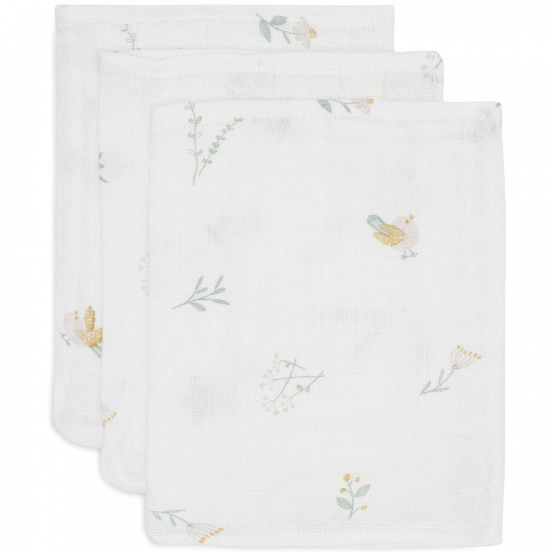 jollein hydrofiele washandjes lovely birds - 3st