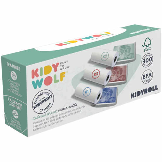 kidywolf fotopapier voor kidyprint kindercamera - gekleurd - 5st