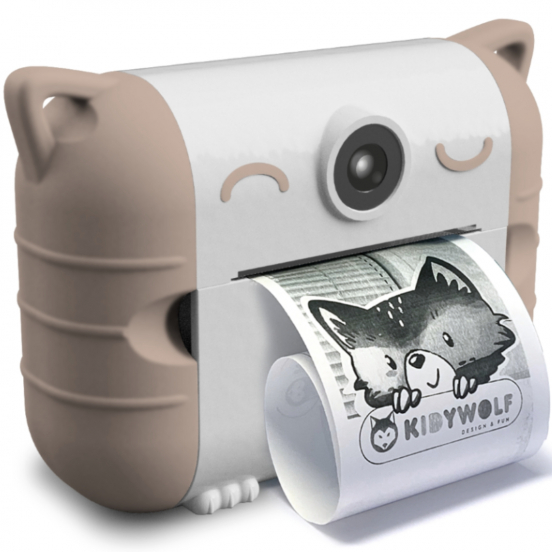 kidywolf kindercamera met thermische printer - roze 