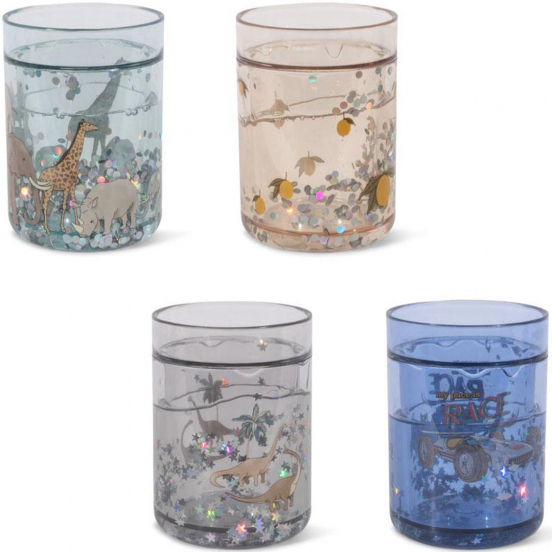 konges sløjd kinderbekers met glitter - blue mix - 4st